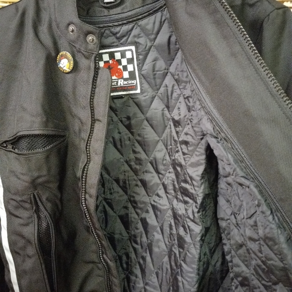 1st Racing Motorcycle Jacket Black, Reflectors, Backpack, Removable Vest Sz Sm - Picture 3 of 13